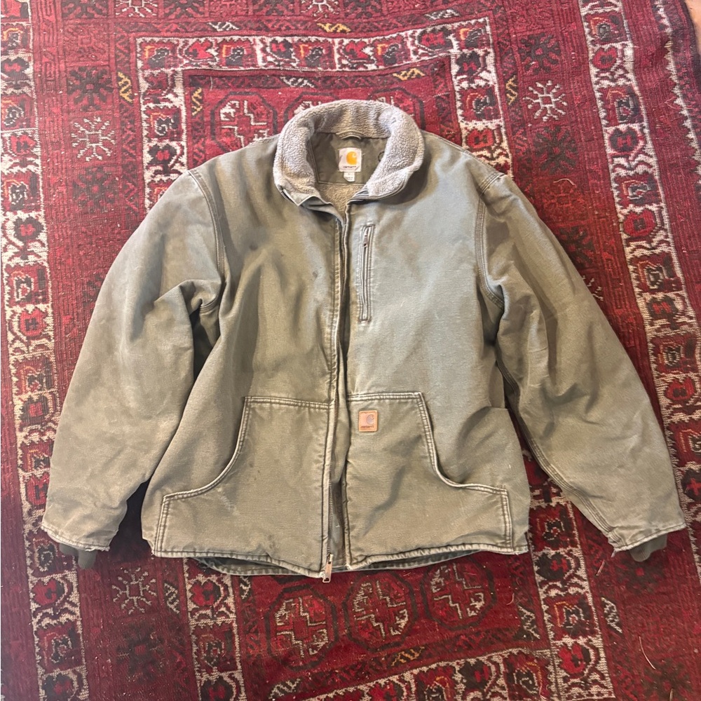 Green Sherpa-Lined vintage Jacket